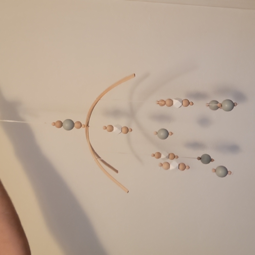 Wooden bead mobile